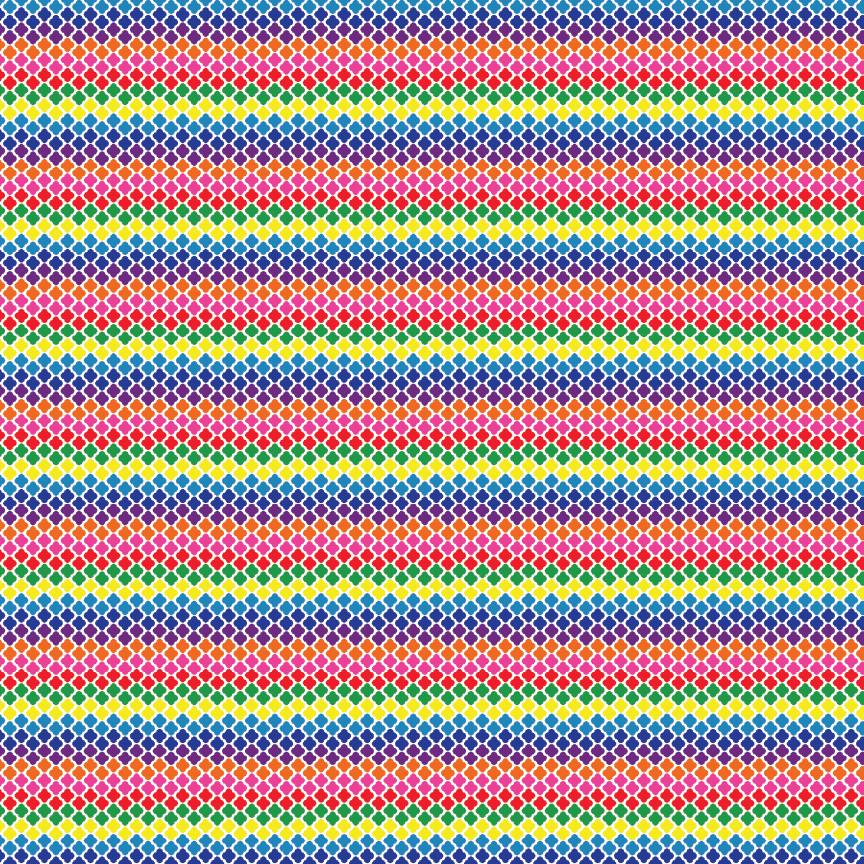 Itty Bitty Rainbow Quatrefoil Pattern Acrylic Sheets - CMB Pattern Acrylic